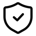 Black security shield icon highlighting professional trade licensing and insurance.