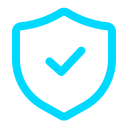 Cyan shield icon with a checkmark representing fully licensed and insured electrical contractors.